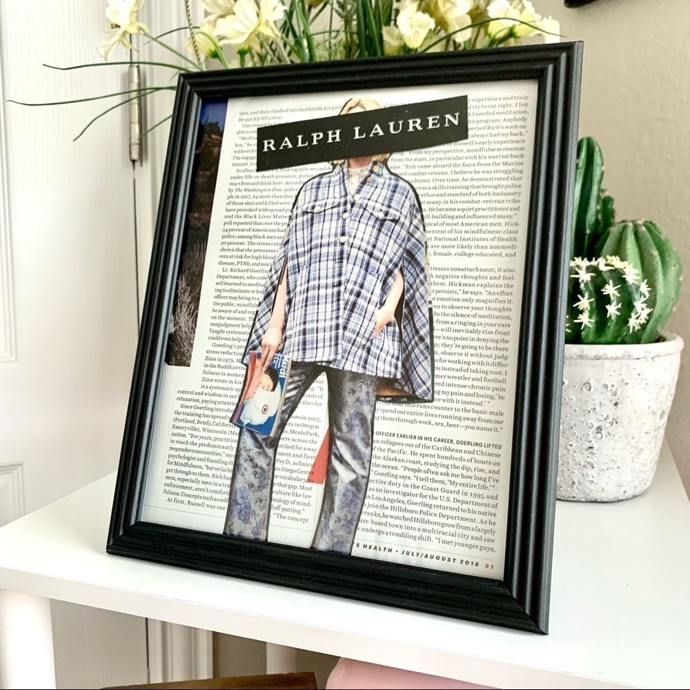 Ralph Lauren‎ Collage Wall Art Plaid Fashion Print Chic Designer Decor